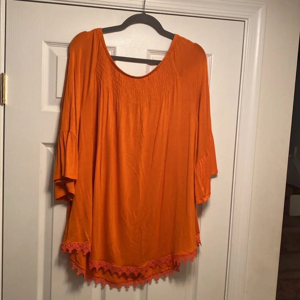 Cato Orange 3/4 Length Sleeves Top…size XL - Picture 2 of 5